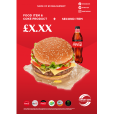 ROUTE 1 - MEAL DEAL POSTER - 1 FOOD - 1 DRINK